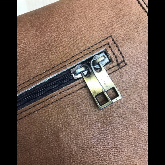 Skh leather laptop Briefcase d/orange/br,NWT - Picture 8 of 8